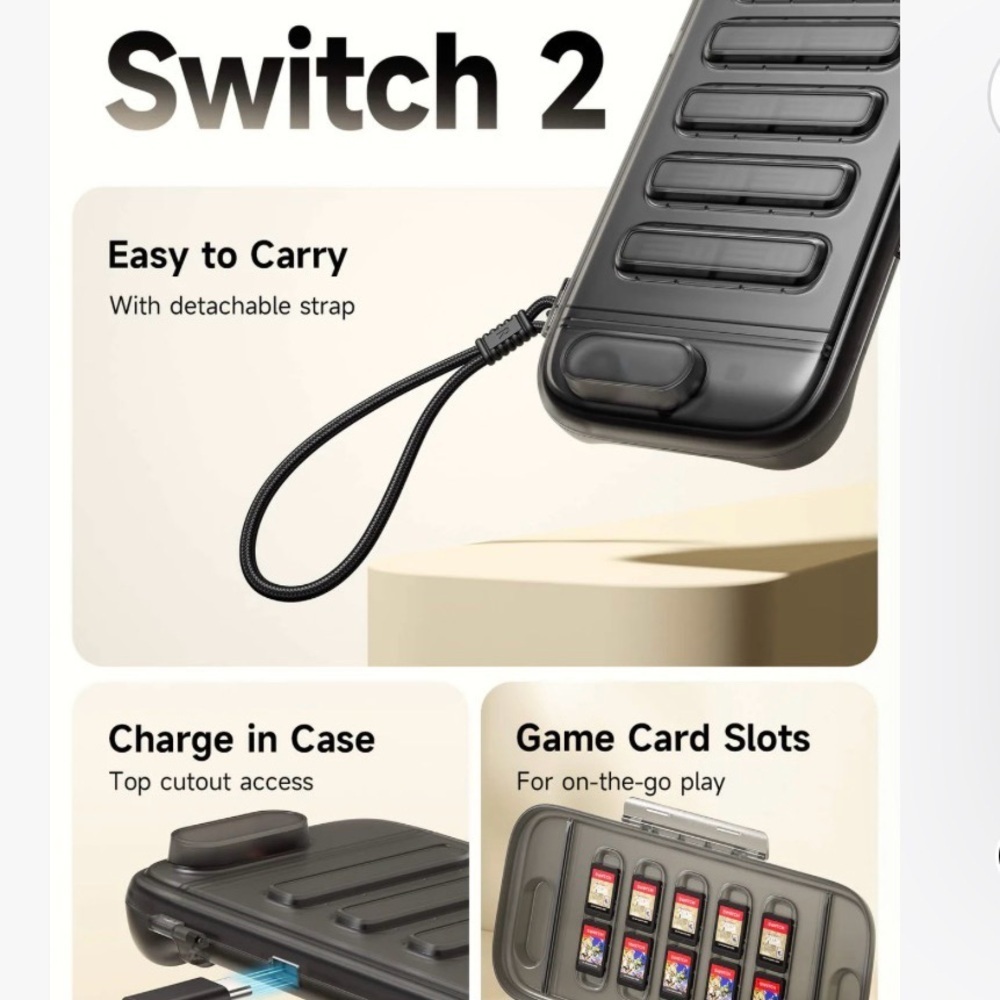 Black Storage Case for Switch 2 - Picture 9 of 10